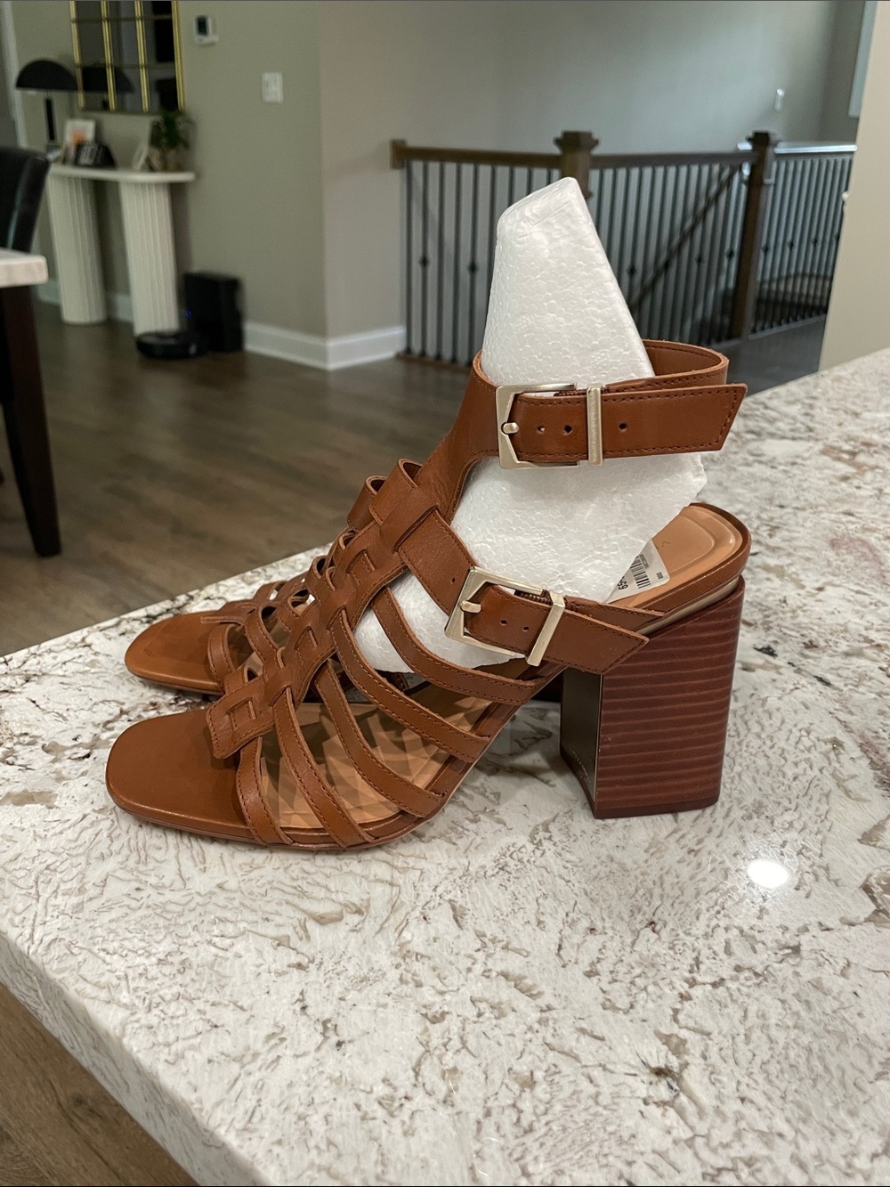 Brand new Vince Camuto block heel sandals- Brown